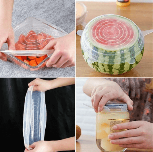 Set de 6 Tapas Antiescurrimiento Reutilizables